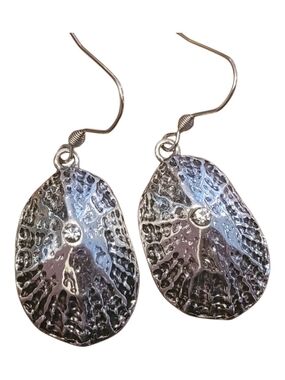 Hand Crafted Silver Shell Drop Earrings